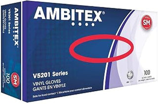 Tradex V5201-SM Ambitex Small Powder-Free Vinyl Gloves - 100 / CT