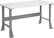 Global Industrial Fixed Height Workbench Flared Leg, 48" W x 30" D x 34" H, 1-1/4" ESD Safety Edge, Gray