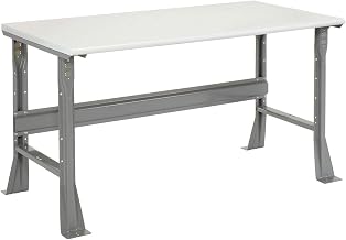 Global Industrial Fixed Height Workbench Flared Leg, 48" W x 30" D x 34" H, 1-1/4" ESD Safety Edge, Gray