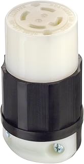 Leviton 30 Amp, 480 Volt 3-phase, NEMA L16-30R, 3P, 4W, Locking Connector, Industrial Grade, Grounding, 2733, Black-White