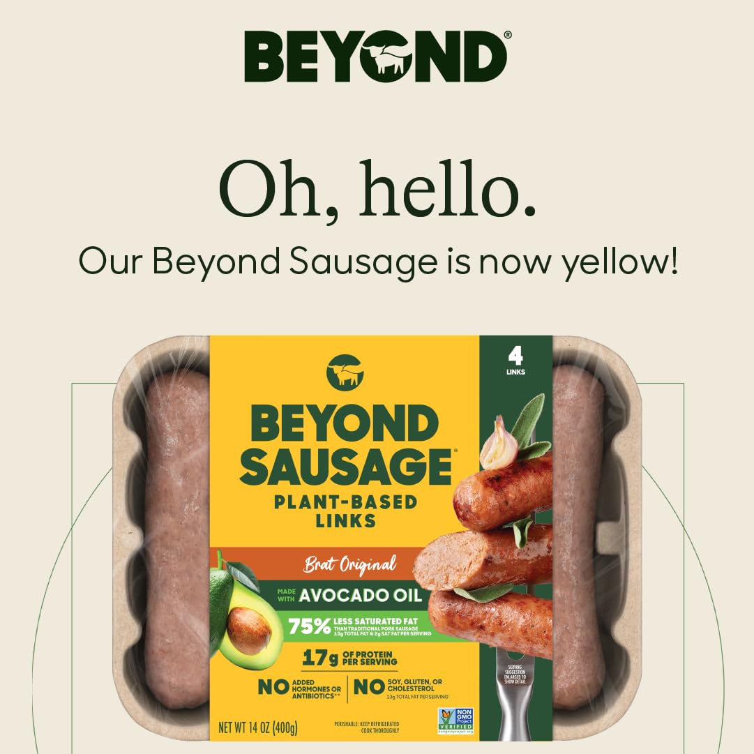 Alternative Meat Sausage Original Brat, 14 Ounce by BEYOND MEAT – 14 Ounce, reddish-brown