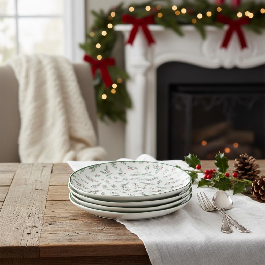 10 Strawberry Street Winter Sprigs / 6" / 1 Appetizer Plates