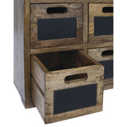 Rustic Look Display Fixture 6 Drawers with Chalkboard Signs Mango Wood - 17" L x 11 2/5 W x 20" H by HUBERT – 17" L x 11 2/5 W x 20" H, Mango Wood, Brown, Model MDA-H716-04