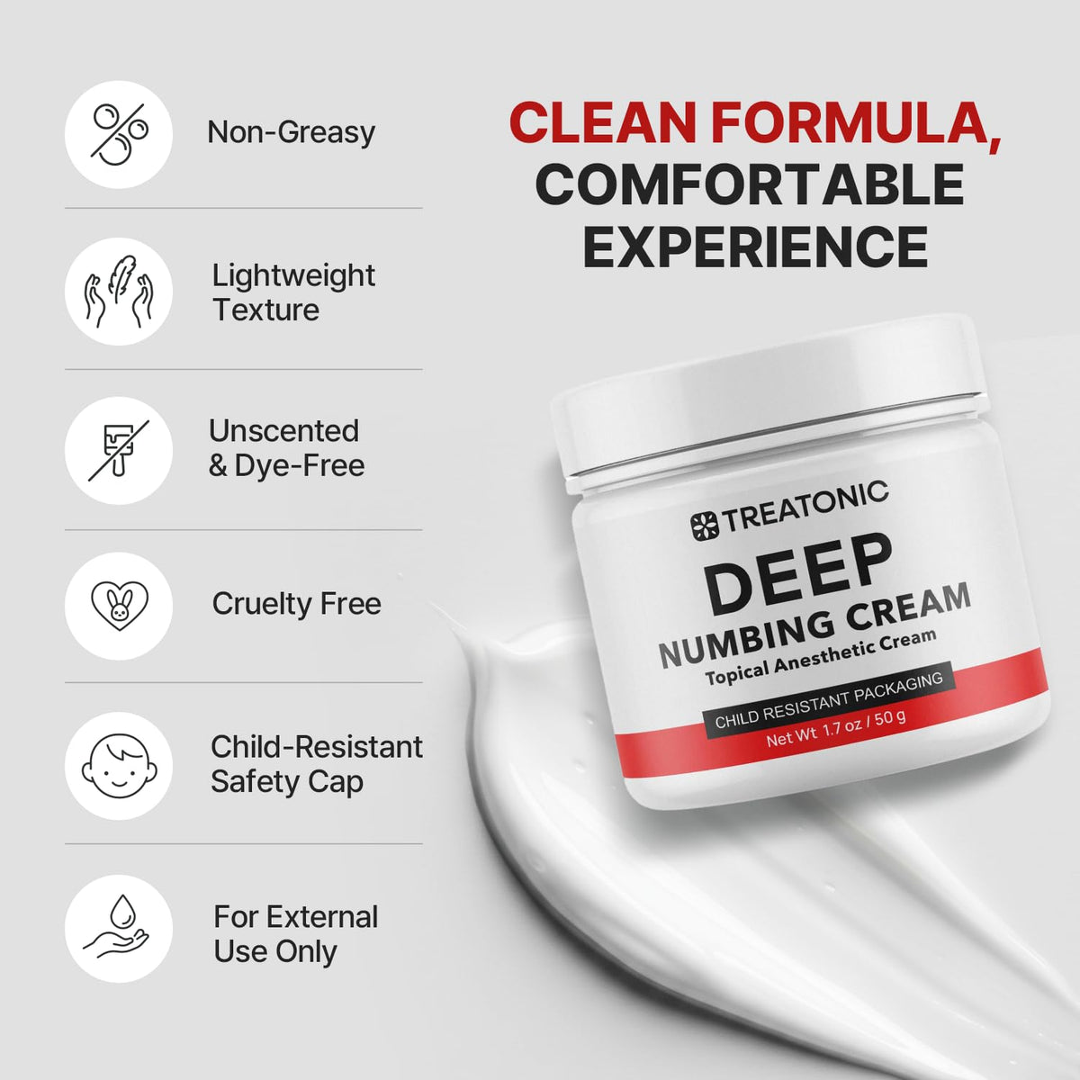 Maximum Strength Numbing Cream: Numbing Cream for Discomfort by Treatonic – 1.7 Ounce (50 g), Black-b, Model SV-Q3ZO-JC9S