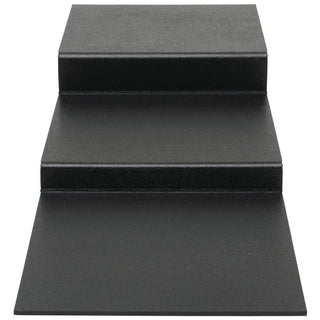 Deli Riser 3-Step Flat Black ABS Riser - 12" L x 29 3/4 W x 4 1/4 H by HUBERT – Plastic, Black, Model AR3SB