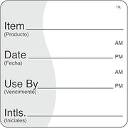 DayMark Safety Systems IT114238 ToughMark Trilingual Repositionable Shelf Life Label, 2" x 2”, White (Roll of 500)