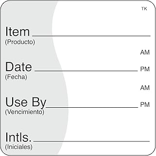 DayMark Safety Systems IT114238 ToughMark Trilingual Repositionable Shelf Life Label, 2" x 2”, White (Roll of 500)