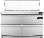 SW48-18M-FB-D Mighty Top Sandwich Unit, 48" W, With 18 Pan Top Openings, Four Drawers & Front Breathing