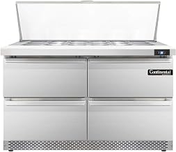 SW48-18M-FB-D Mighty Top Sandwich Unit, 48" W, With 18 Pan Top Openings, Four Drawers & Front Breathing