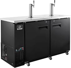 Nexel Beer Dispenser Cooler w/ 2 Single Tap Dispensers, 15.8 Cu. Ft., Black