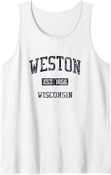 Weston WI JN4 Vintage Athletic Blue Design Tank Top