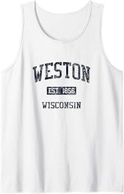 Weston WI JN4 Vintage Athletic Blue Design Tank Top