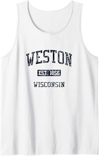 Weston WI JN4 Vintage Athletic Blue Design Tank Top