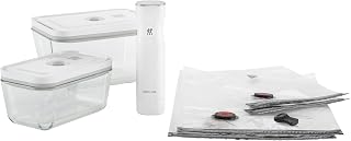 ZWILLING Fresh Save 36809-007 Fresh & Save Vacuum Sealing Machine Starter 7-Piece Set with Glass Container, M/L Included, Vacuum Pump, Airtight, Heat-resistant Glass, Storage Container