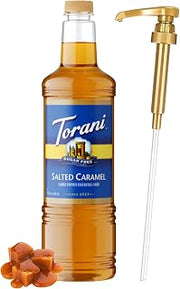 Torani Sugar Free Salted Caramel Syrup 1 Liter with Pump – Keto Friendly