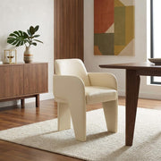 Vegan Leather-Upholstered Dining Chair with Spring Seat by Starlight Canyon Home – Engineered Wood, Beige