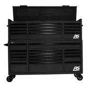 RS Pro Series 12 Drawer Black Tool Chest by Homak – 23.5"L x 71.5"W x 21.38"H, Polyvinyl Chloride, Black