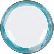 G.E.T. 7.5" Blue/White Heavy-Duty Wide Rim Melamine Salad Plate 4