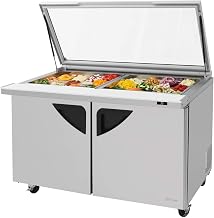 24 Pan 19 CuFt Glass Top Refrigerated Prep Table