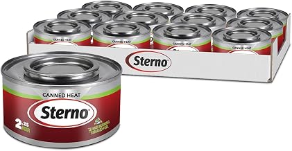 Sterno Canned Heat Ethanol Gel Fuel, 2.25-Hour Burn, 12 Pack | Smart can indicator, UL 2997 validated, indoor or outdoor use