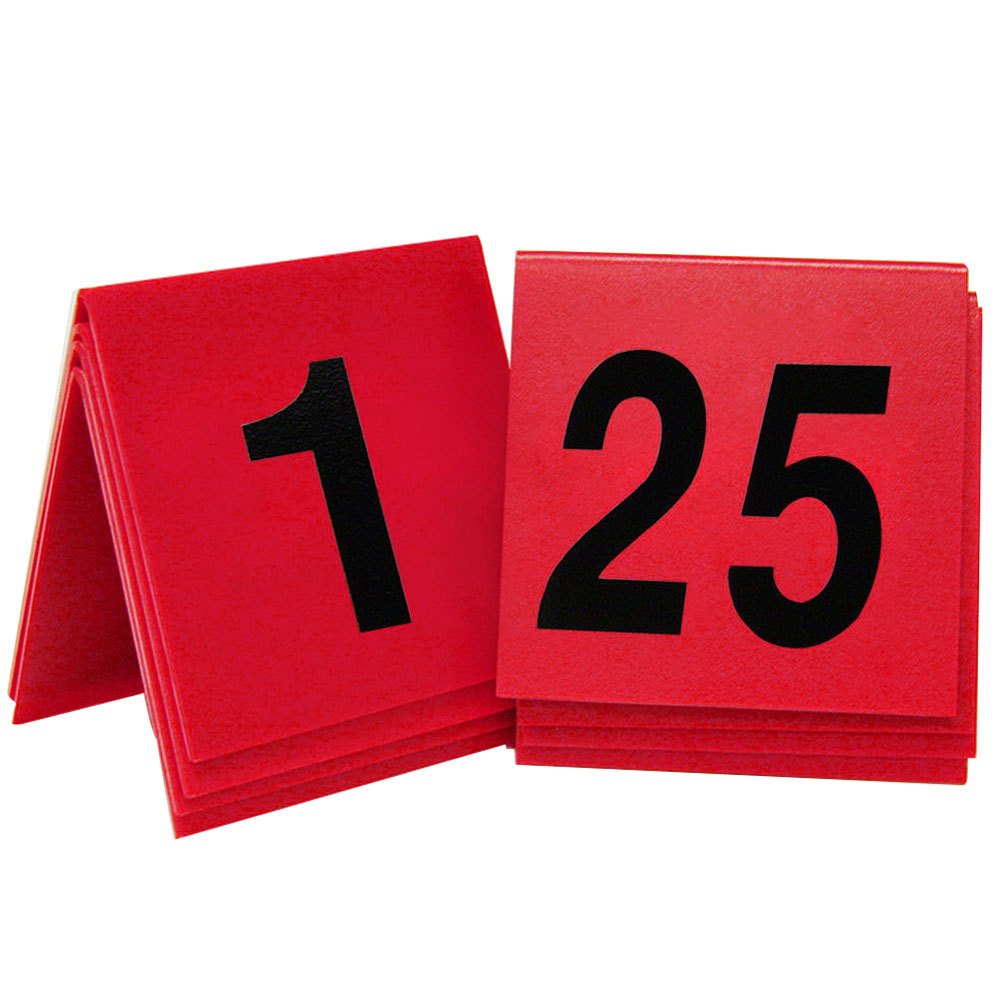 Break Resistant Number Tents by CAL-MIL – 3" x 3", Plastic, Red