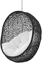Black Outdoor Lounge Chair, Comfortable Cushion, Weather-Resistant Frame, Patio and Garden Living, Contemporary Design