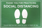 HUBERT Social Distancing Marking Floor Decal 12 x 18 Gr