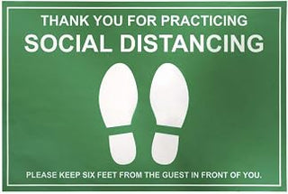 HUBERT Social Distancing Marking Floor Decal 12 x 18 Gr