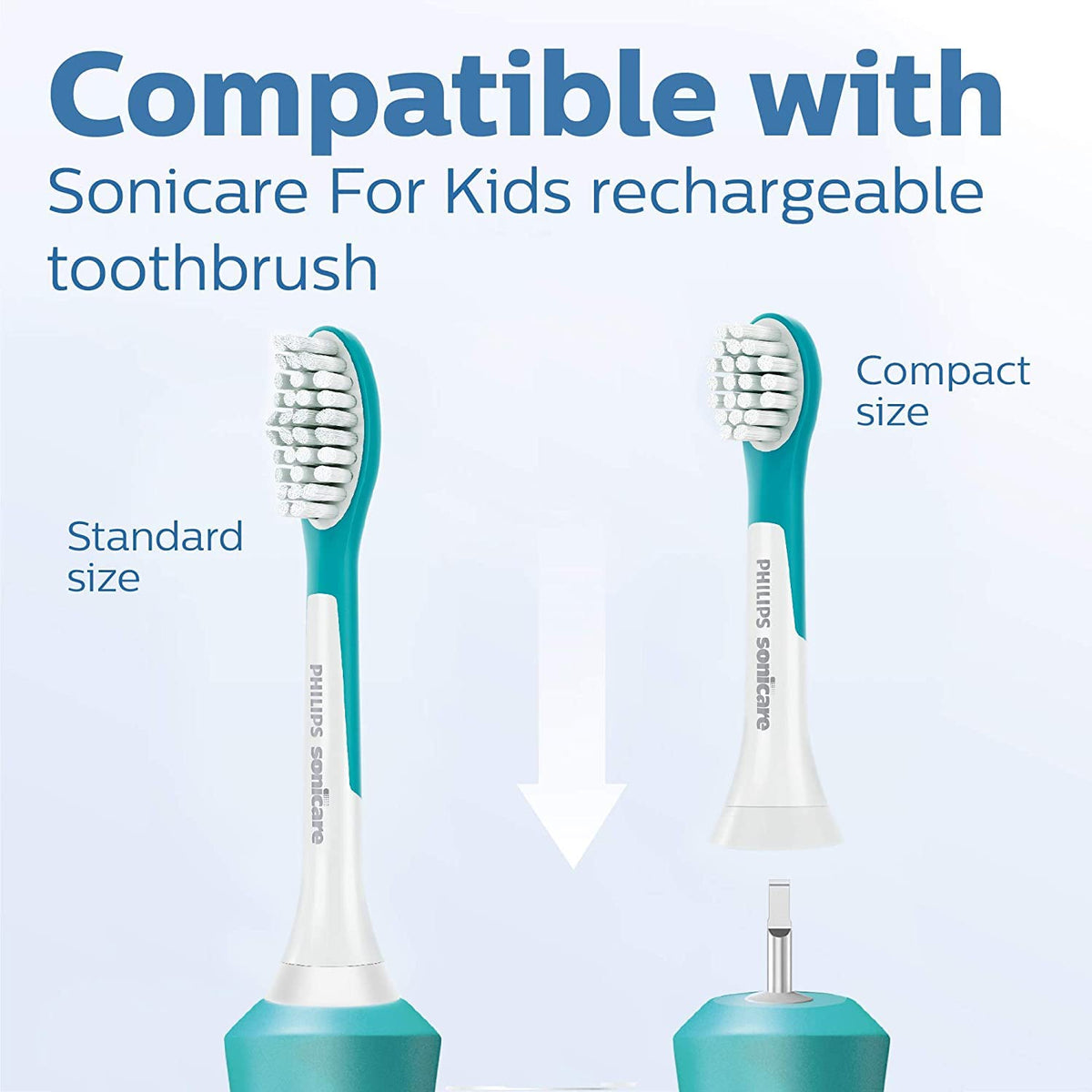HX6032/05 Mini Brush Heads for Sonic Toothbrush by PHILIPS – 2 Count (Pack of 1), Rubber, Black, White, Model HX6032/33