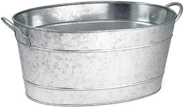 Tablecraft Galvanised Steel Oval Beverage Tub 21ltr | Party Tub, Drinks Pail, Beer Bottle Cooler