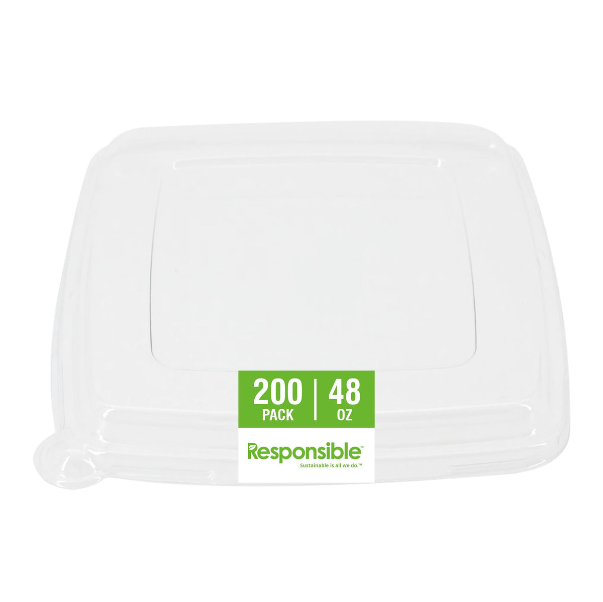 Responsible Products 16-48 oz Clear Lids (200 Count) / Clear / Casual Container Lids