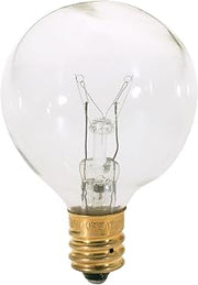 Satco S3847 120V Candelabra Base 40-Watt G12.5 Light Bulb, Clear, 1 Count (Pack of 1)