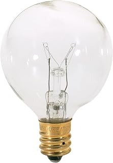 Satco S3847 120V Candelabra Base 40-Watt G12.5 Light Bulb, Clear, 1 Count (Pack of 1)