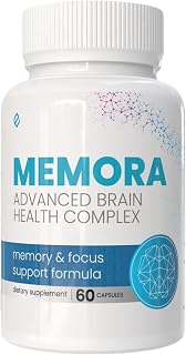 Memora Brain & Memory Support Supplement – Cognitive Function, Mental Clarity & Focus Formula with Lion’s Mane, Bacopa Monnieri, Ginkgo Biloba, Rhodiola & Panax Ginseng – 60 Capsules