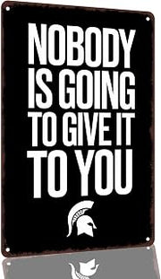 Motivational Spartan Success Quote 8 x 12 Inch Aluminum Wall Decor