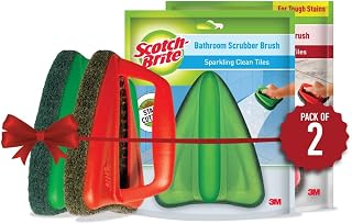 Scotch-Brite Fibre Bathroom Scrubber Brush and Jet Tough Brush (Multicolour) (H18-6025)
