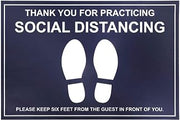 HUBERT Social Distancing Floor Decals - Blue 12 x 18