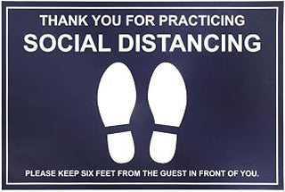 HUBERT Social Distancing Floor Decals - Blue 12 x 18