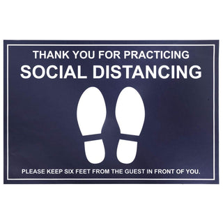 Social Distancing Floor Decals - Blue 12 x by HUBERT – Vinyl, Blue, Model SDFG12X18BLUE