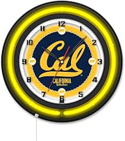 Holland Bar Stool Clk19BKCal-Un NCAA 19 in. Dia. University of California Double Neon Wall Clock Black
