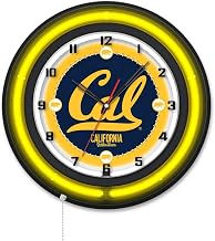 Holland Bar Stool Clk19BKCal-Un NCAA 19 in. Dia. University of California Double Neon Wall Clock Black