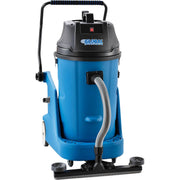 Wet Dry Squeegee Vacuum with On-board Tool Storage by Global Industrial – 23.6"W x 41.3"H, 18.0 gallons, Plastic, Blue, Model 641415