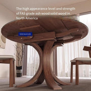 Mesa para Centro De Sala Round Retractable Folding Rock Plate Dining Table Solid Wood Small Household Modern Simple Square Round Dual-use Variable Round Table Coffee