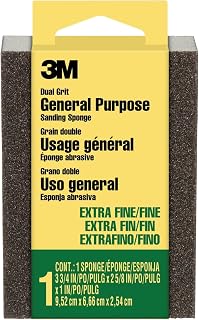 3M Small Area Sanding Sponge, 3.75 x 2.625 x 1 in, Extra Fine/Fine