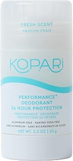 Kopari Performance Plus Aluminum-Free Deodorant, 24-Hour Odor Protection, No Aluminum, Parabens, or Baking Soda, Clear Formula, 2oz, 1 Pack
