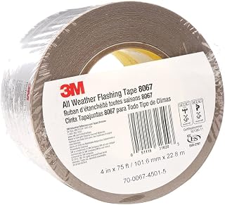 3M All Weather Flashing Tape 8067, Tan, 4 in x 75 ft, 1 Roll