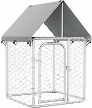 vidaXL Outdoor Dog Kennel with Roof 39.4"x39.4"x59.1