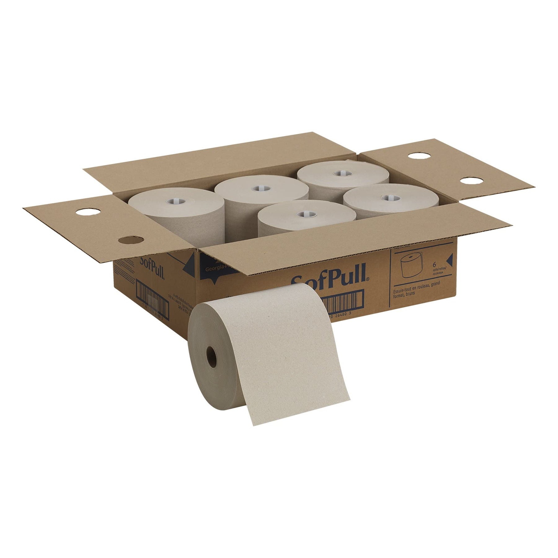 Georgia-Pacific Sofpull 26480 Hardwound Roll Paper Towel; Nonperforated; 7.87'' X 1000' (Case of 6 Rolls)