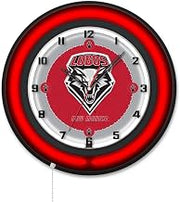 Holland Bar Stool Clk19BK Mex NCAA 19 in. Dia. University of Mexico Double Neon Wall Clock Black