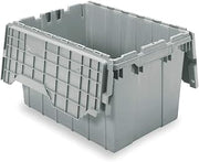 Akro-Mils 391204W024 Attached Lid Container, 1.62 cu. ft., Gray